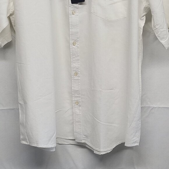 Sedyrak Mens Shirt Linen Blend XL Button Up Short Sleeve White Premium NWT - Picture 3 of 13
